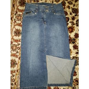 Denim Split Skirt